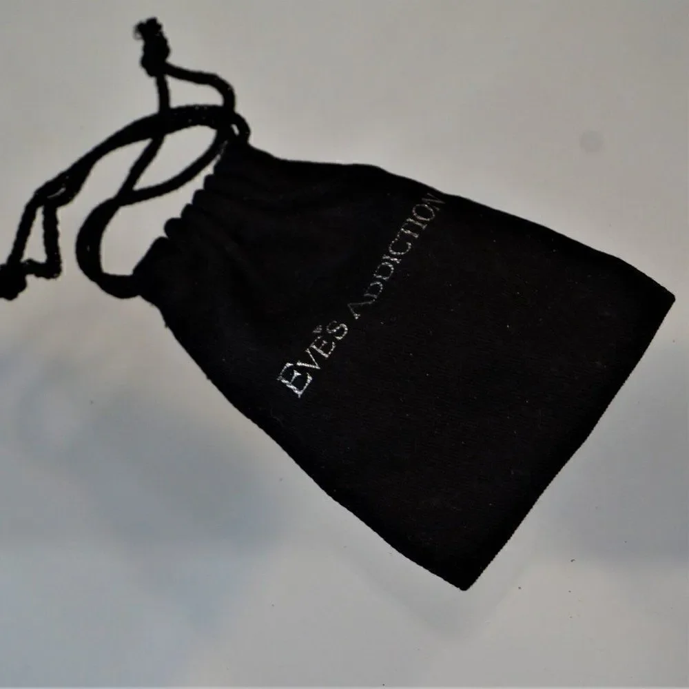Eves Addiction Vintage Dust Bag Jewelry Storage Black Velour Drawstring
